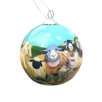 Felted Sheep Hand - Painted Glass Bauble | Emma Ball - This is Knit