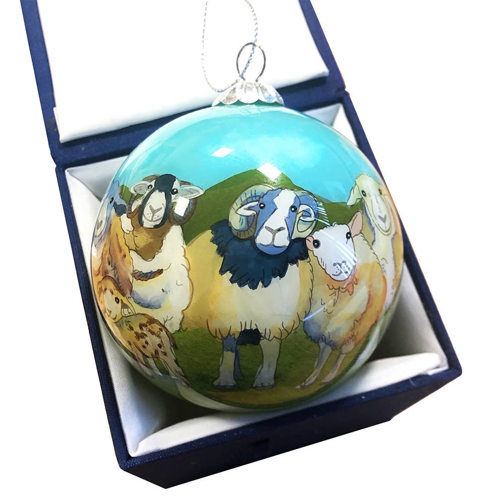 Felted Sheep Hand - Painted Glass Bauble | Emma Ball - This is Knit