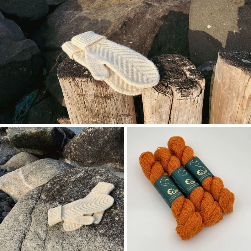 Fishbone Mittens Kit | Eriu - This is Knit