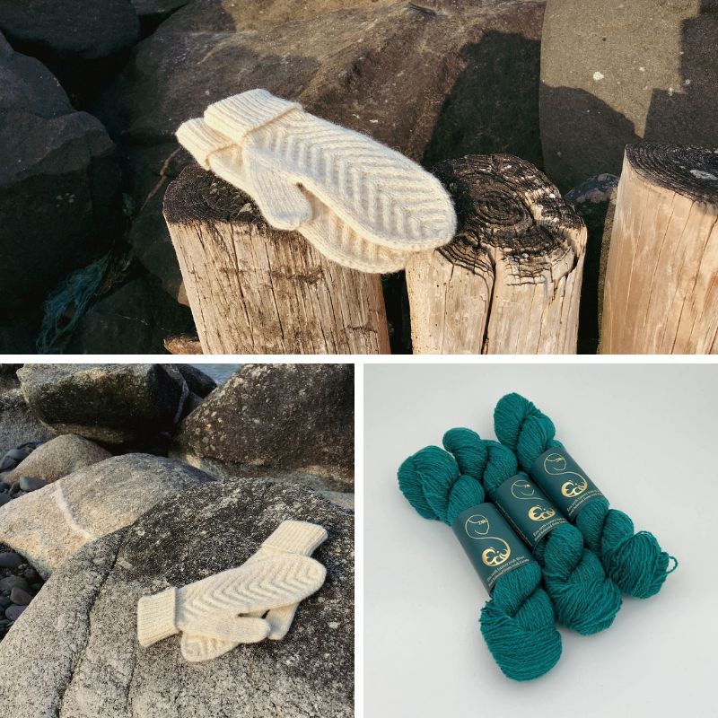 Fishbone Mittens Kit | Eriu - This is Knit