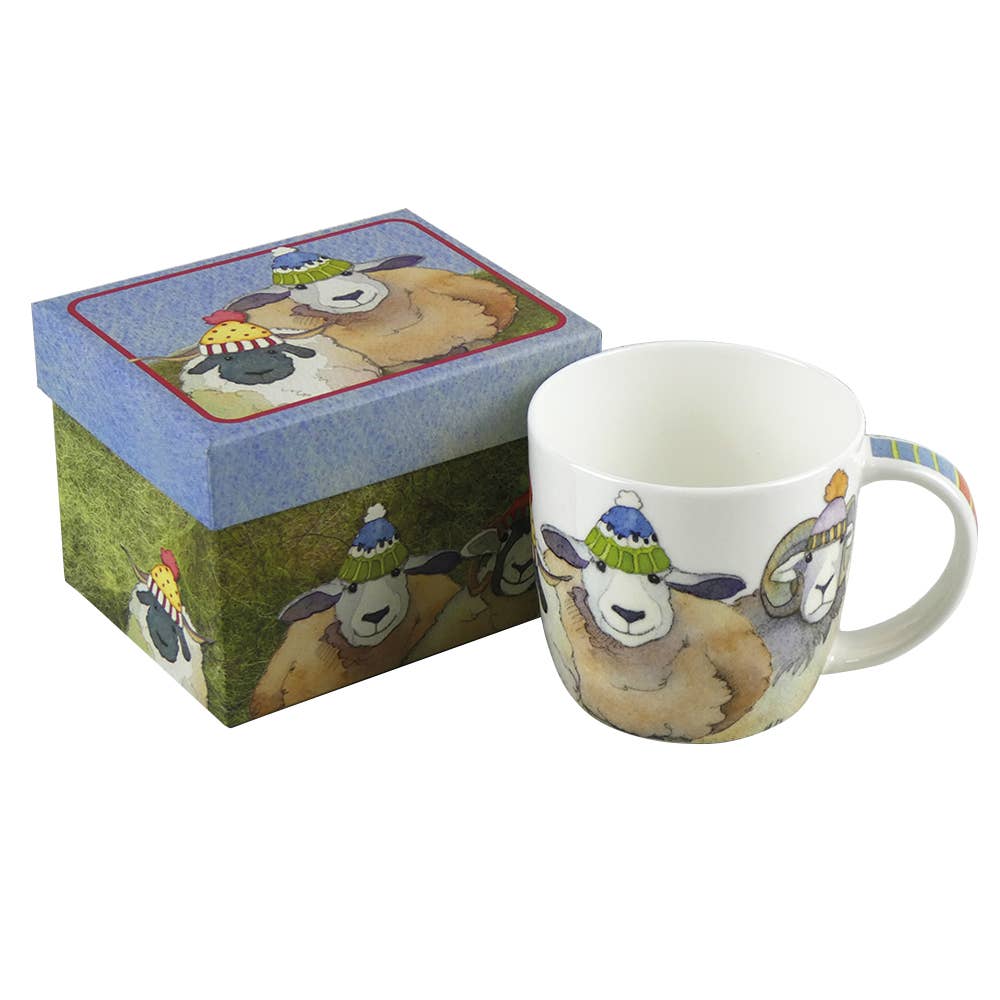 Happy Sheep China Mug With Gift Box | Emma Ball - This is Knit