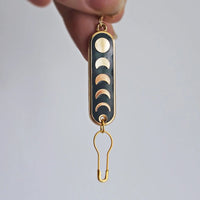 Progress Tab Keeper - Stitch Marker - Moon Phase | Twill + Print - This is Knit