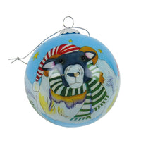 Sheep Hand - Painted Glass Bauble | Emma Ball - This is Knit