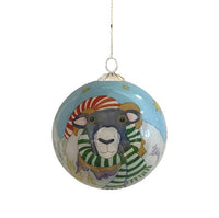 Sheep Hand - Painted Glass Bauble | Emma Ball - This is Knit