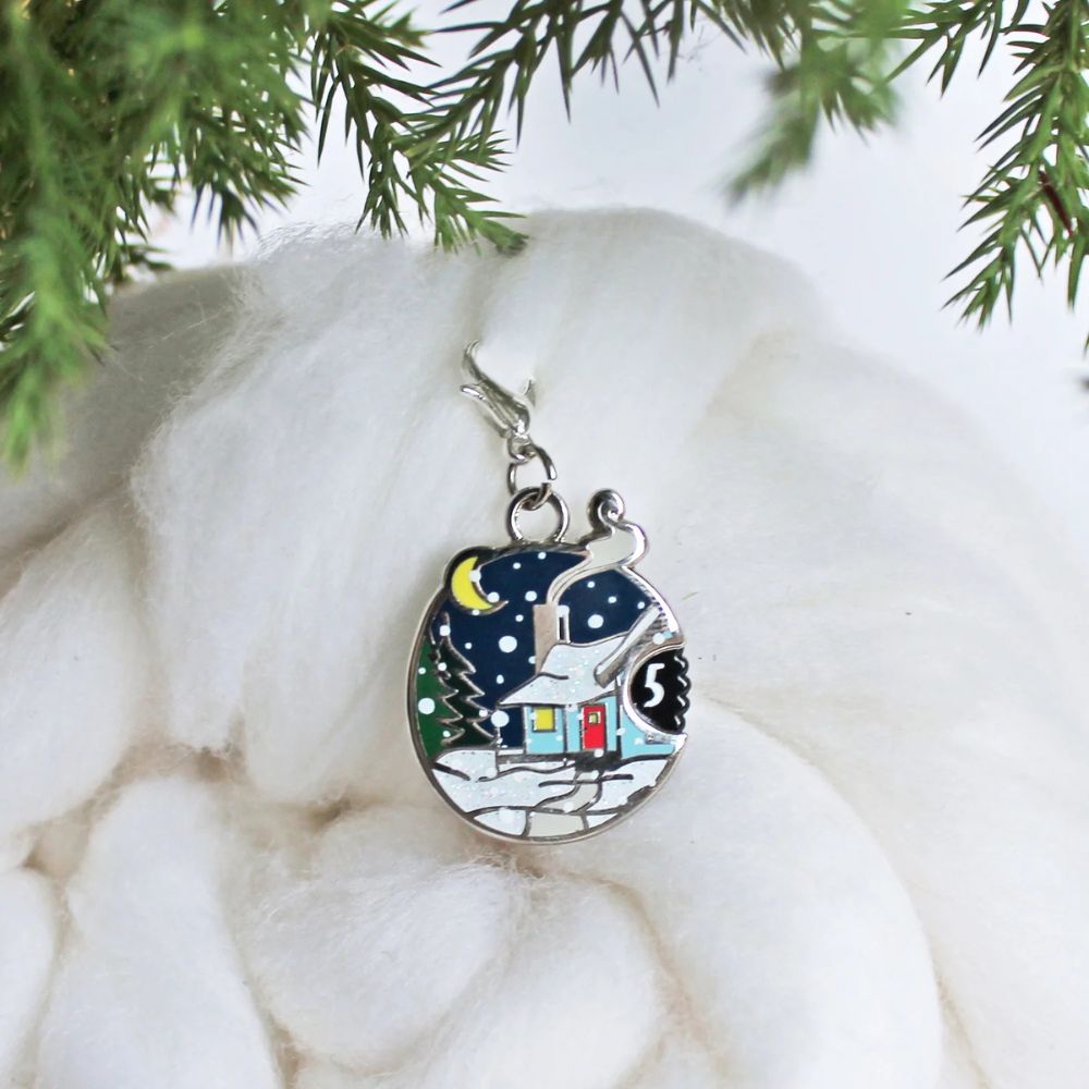 Winter Mini Row Counter Progress Keeper | Twill + Print - This is Knit