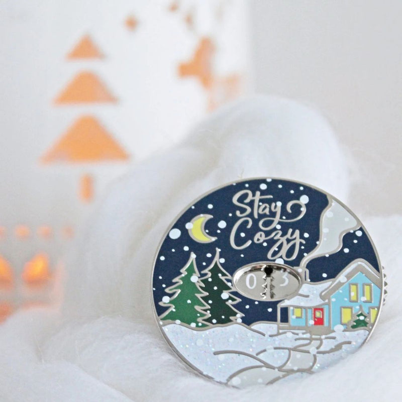 Winter Row Counter Enamel Pin | Twill + Print - This is Knit