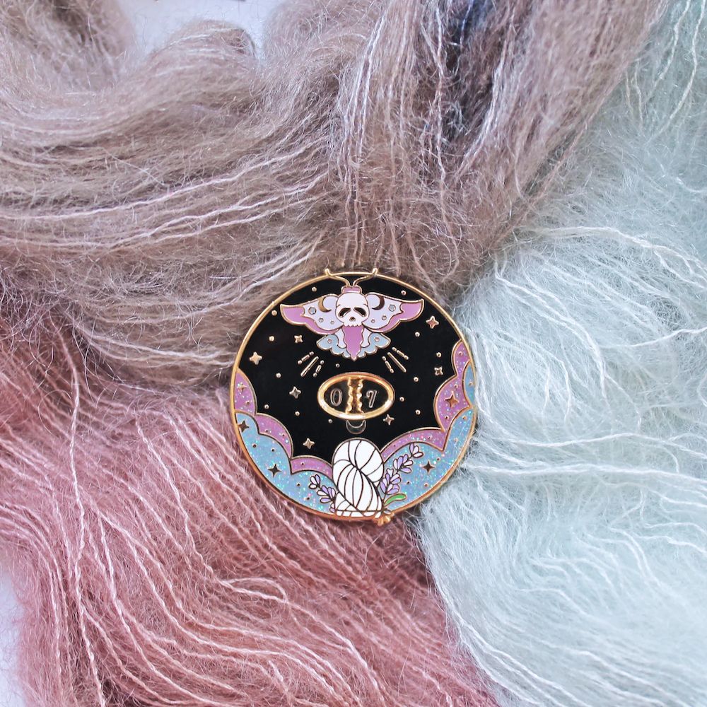 Witchy Row Counter Enamel Pin | Twill + Print - This is Knit