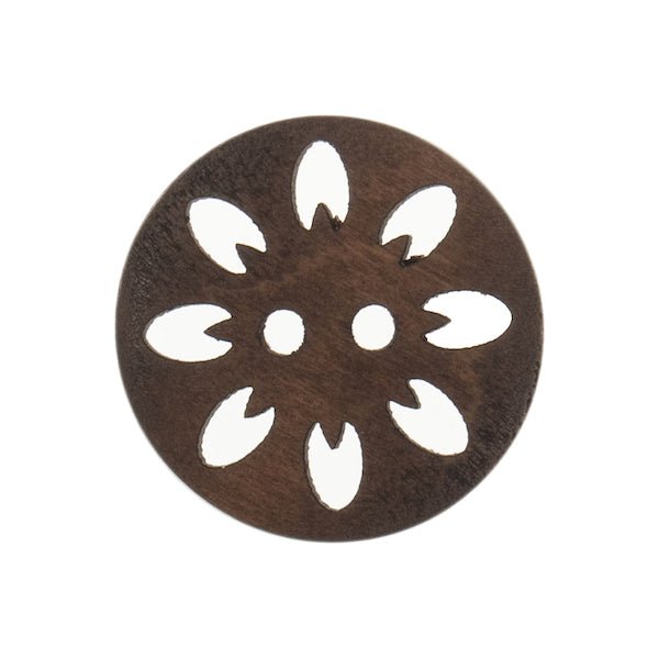 Eco Wood 2 Hole 20mm Flower Cut Out | G467120\29 - This is Knit