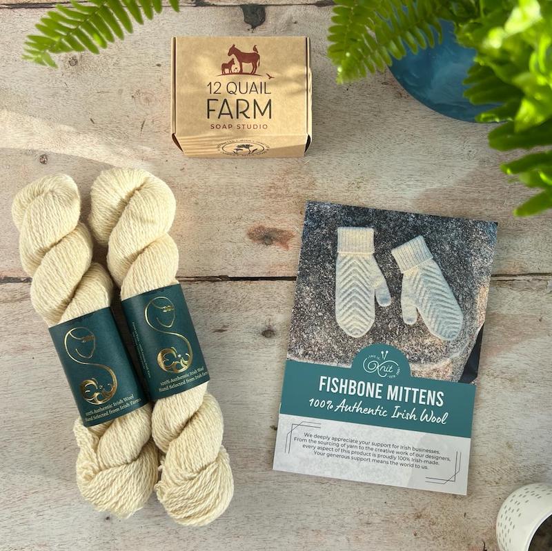 Fishbone Mittens | Luxury Gift Set - This is Knit