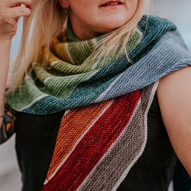 Kolorblok Shawl Kit | Cecily Grove Yarns - This is Knit