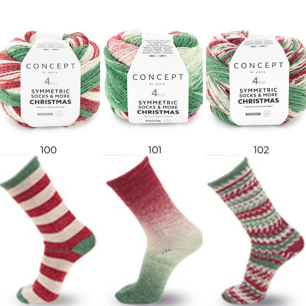 Symmetric Sock Christmas | Katia