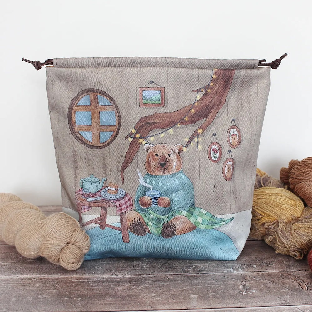 Winter Bruno the Brown Bear | Project Bag | The Blue Rabbit House