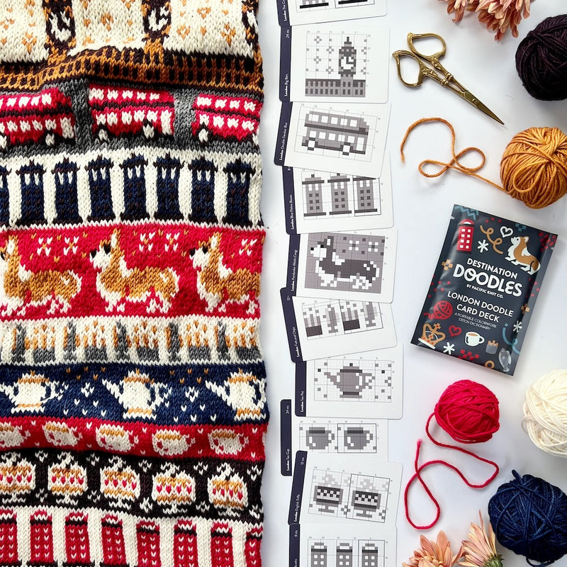 London Doodle Deck - Destination Doodle Series (13 Charts) | Pacific Knit Co