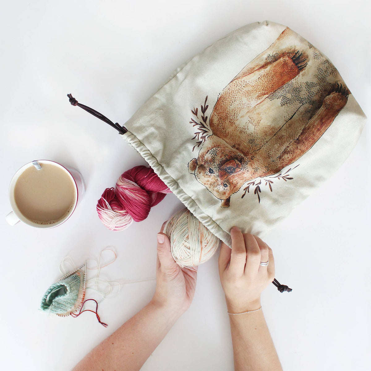 Bruno the Brown Bear | Project Bag | The Blue Rabbit House - This is Knit