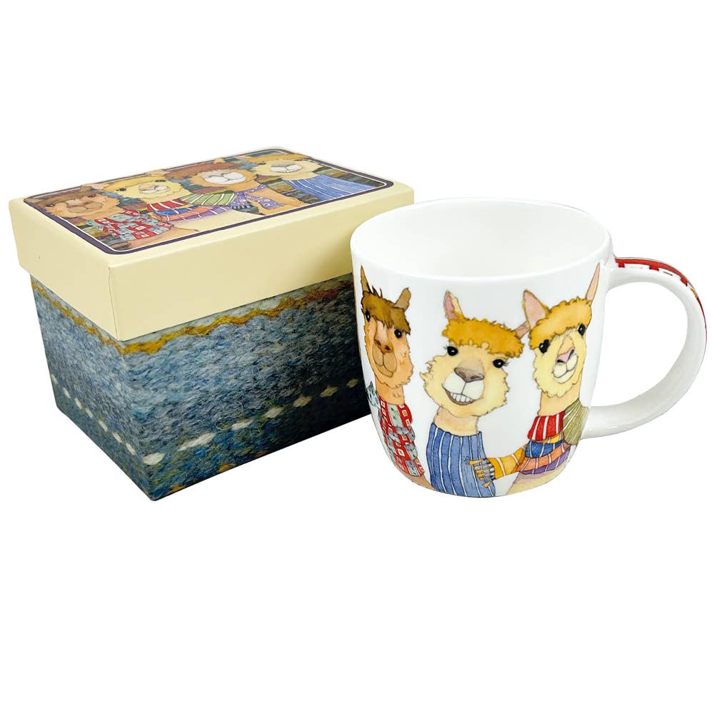 Happy Alpacas Boxed Mug | Emma Ball - This is Knit