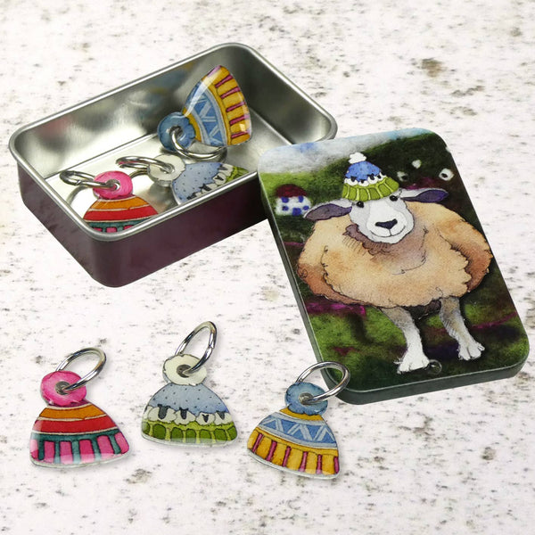 Hats Stitch Markers In A Tin | Emma Ball - This is Knit