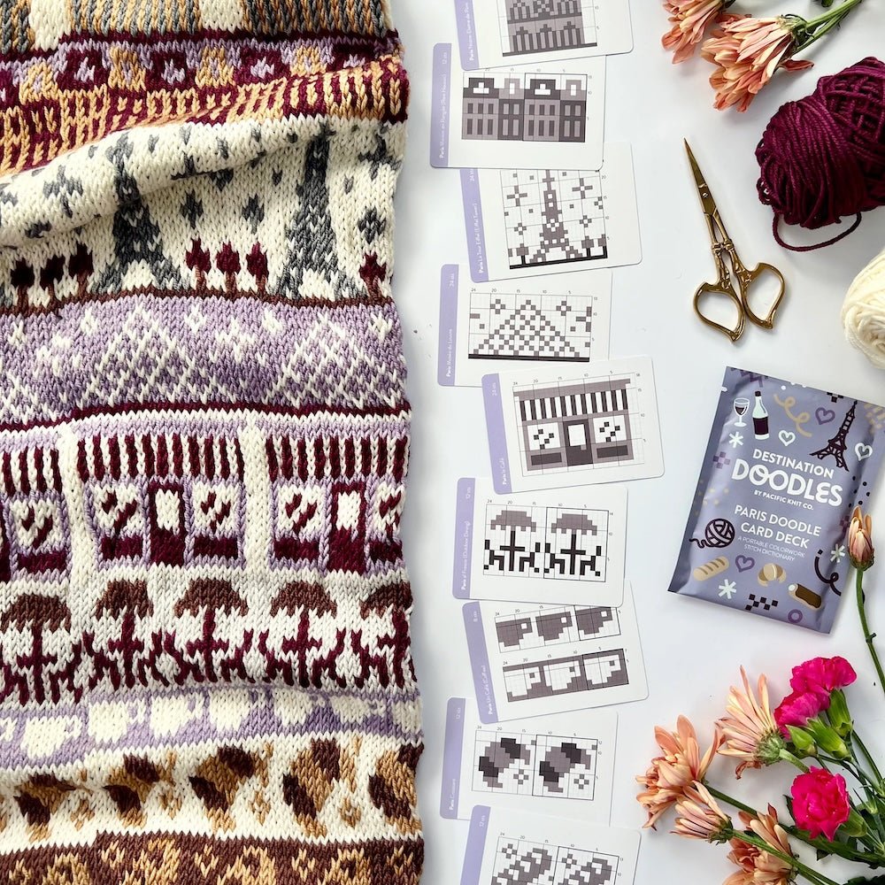 Paris Doodle Deck - Destination Doodle Series (13 Charts) | Pacific Knit Co - This is Knit