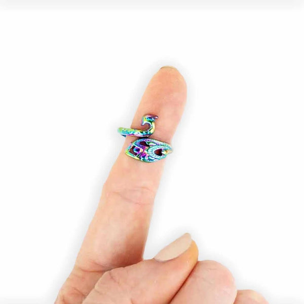 Rainbow Peacock Tensioning Ring | Twice Sheared Sheep - This is Knit