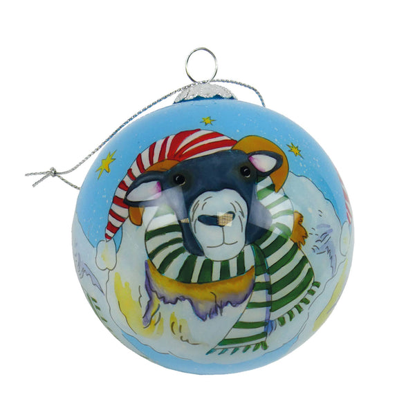Sheep Hand - Painted Glass Bauble | Emma Ball - This is Knit