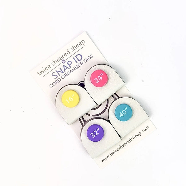 Snap ID Cord Organiser Tags | Twice Sheared Sheep - This is Knit