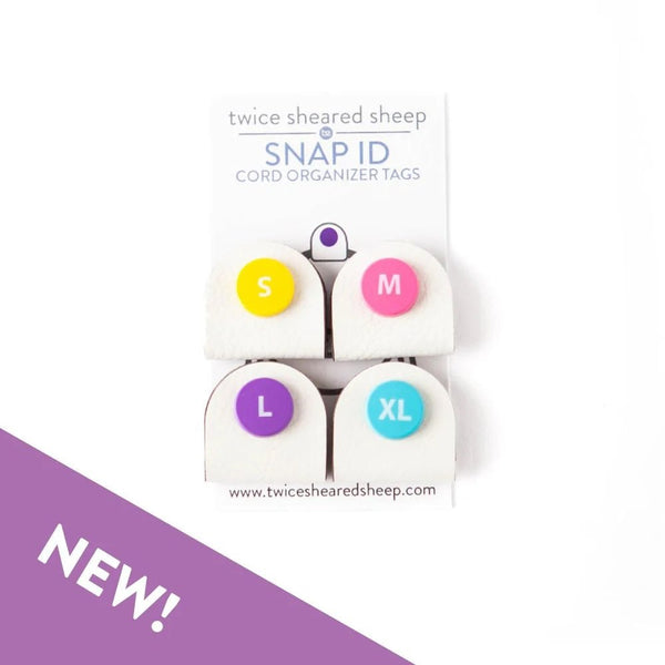 Snap ID Cord Organiser Tags | Twice Sheared Sheep - This is Knit