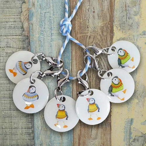Woolly Puffin Crochet Stitch Markers | Emma Ball - This is Knit