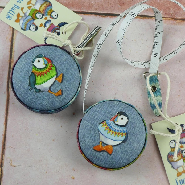 Woolly Puffins Tape Measure | Emma Ball - This is Knit