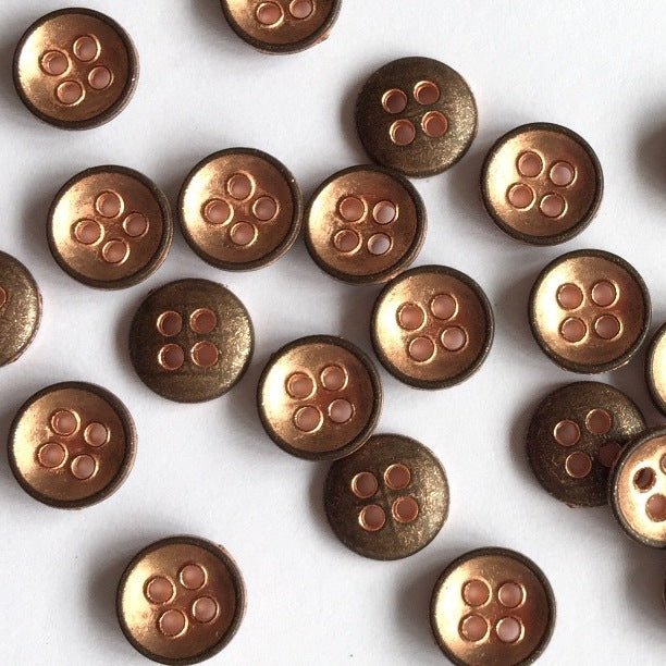 11mm Concave Copper Coated Button | TGB2735 - This is Knit