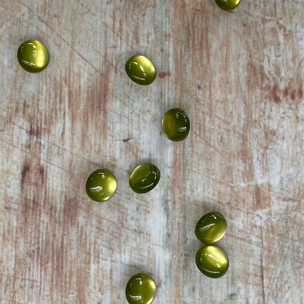 12mm Olive Coloured Glossy Button | Trimmings - This is Knit