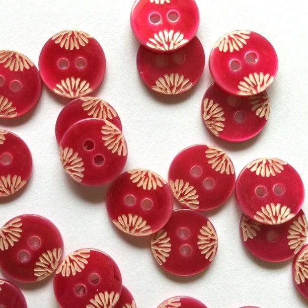 12mm Pink Shell Button With Laser Design | TGB3853 - This is Knit