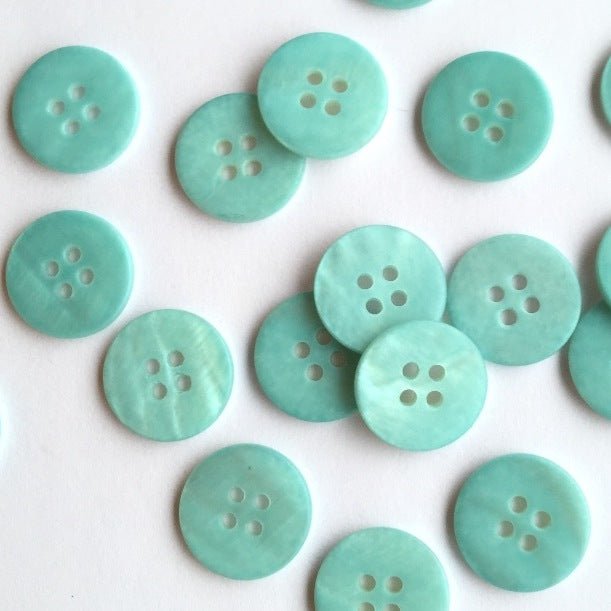 15mm Matt Turquoise Shell Button | TGB2604 - This is Knit