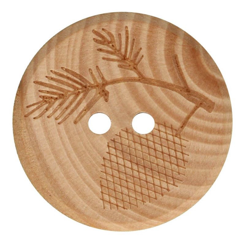20mm Wooden Button With Branch Design | 97291-32 - This is Knit