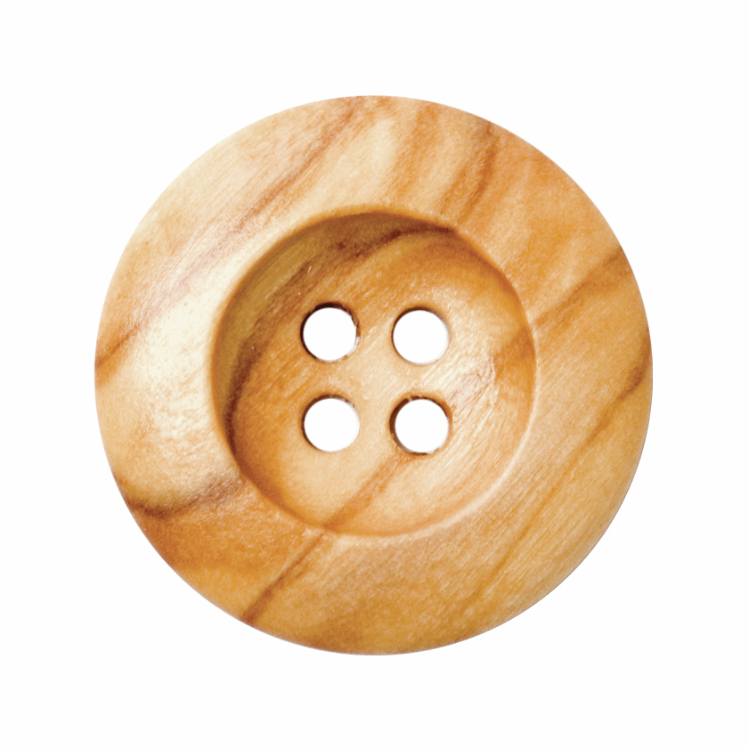 23mm Wooden Buttons - Brown