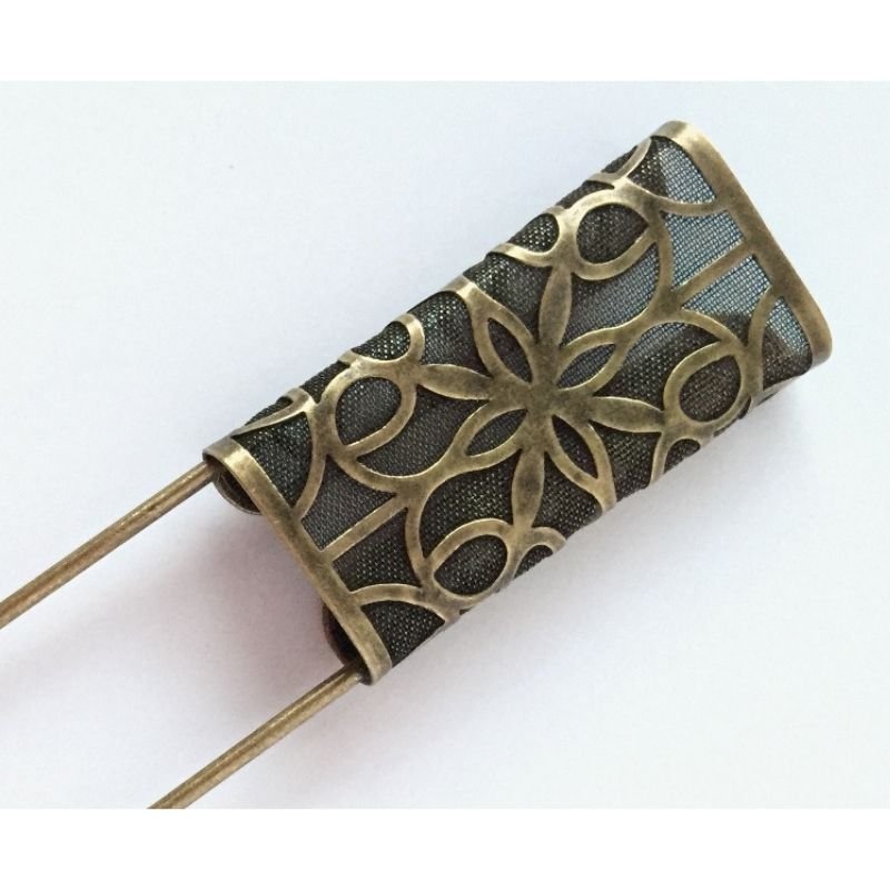 Bronze Coloured Metal Shawl Pin | TGP310 - This is Knit