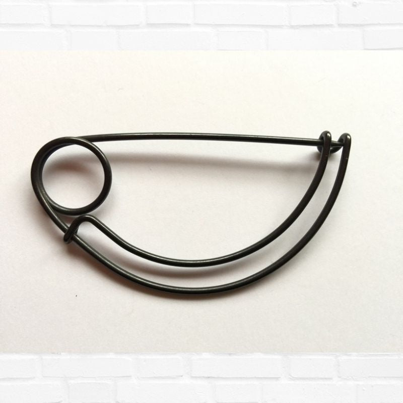 Dark Grey Coloured Metal Shawl Pin | TGP095 - This is Knit