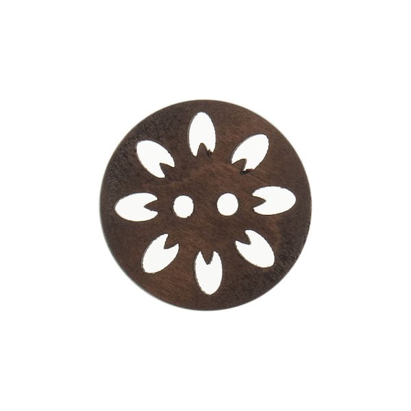 Eco Wood 2 Hole 15mm Flower Cut Out | G467115\29 - This is Knit