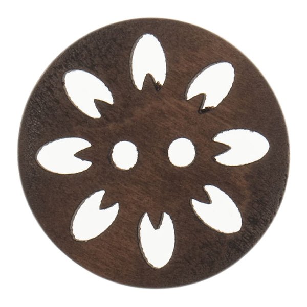 Eco Wood 2 Hole 25mm Flower Cut Out | G467125\29 - This is Knit