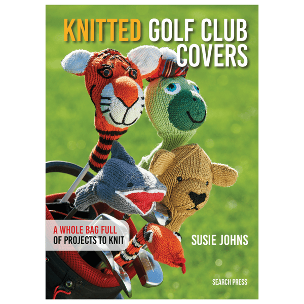 Knitted Golf Club Covers by Susie Johns with Tiger Pattern