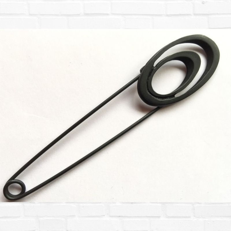 Matt Black Coloured Metal Shawl Pin | TGP289 - This is Knit