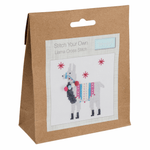 Mini Counted Cross Stitch Kit - Fleece Navidad Llama | Trimits - This is Knit