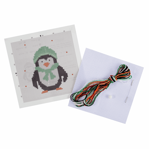 Mini Counted Cross Stitch Kit - Penguin | Trimits - This is Knit