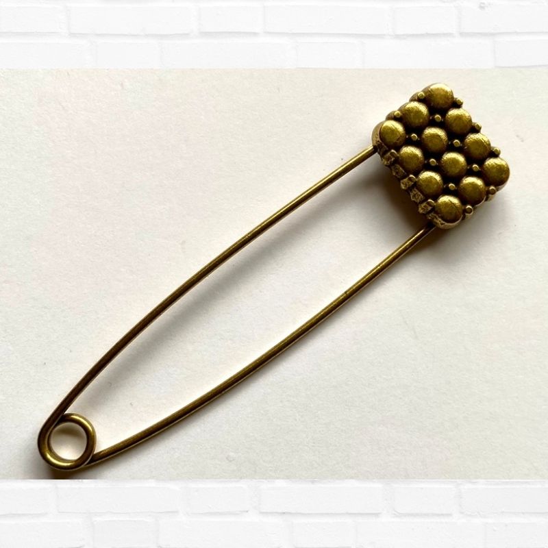 Pale Bronze Coloured Metal Shawl Pin | TGP337 - This is Knit